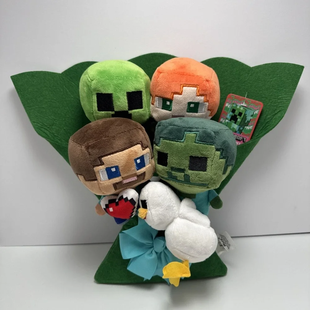 Ruz Minecraft 5pc Plush Bouquet Valentine Day Creeper Steve‎ Zombie Chicken Alex